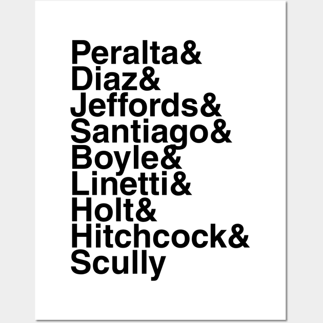 Brooklyn Nine-Nine Helvetica List Wall Art by DennisMcCarson